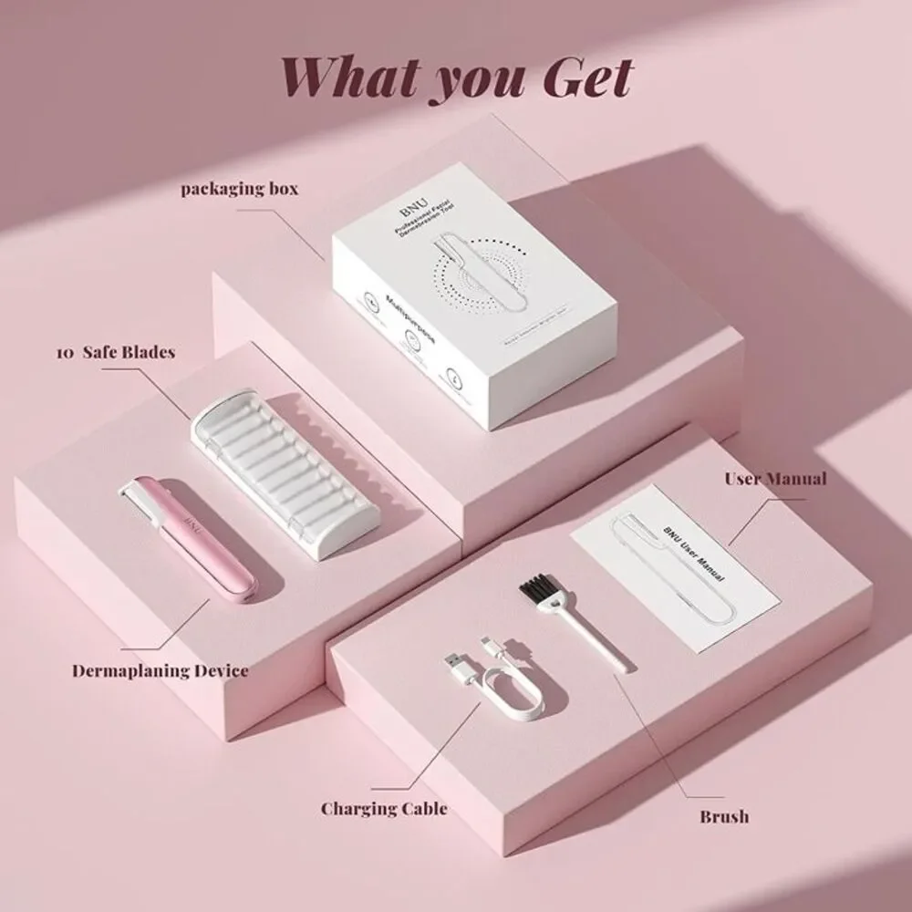 ermaplane Razor for Women Face Facial Hair Removal Pink
